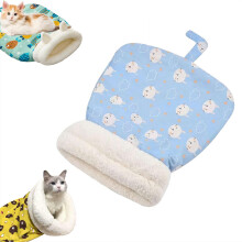 Cozy Pet Nest Self Warming Portable Handwoven Pet Bed For Cats And Dogs 30 X 30 X 10 Cm Blue Washable