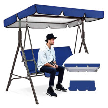 Waterproof Patio Swing Canopy Replacement with UV Protection, Blue 98x73inch Outdoor Chair Cover