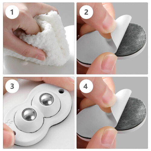 Self Adhesive Mini Caster Wheels, Smooth Gliding With Silent Stable Design, Quality ABS Material For Wide Range Application, Double Ball Design Ensure 2