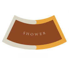 Tapis de douche incurvé ultra-absorbant, agréable au toucher, séchage rapide, tapis d'angle en microfibre lavable et antidérapant pour douche