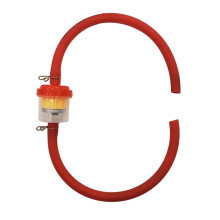 Motorcycle Fuel Filter with Hose, 6mm Magnetic Gas Filtration for Dirt Bike ATV Scooter Go Kart Red