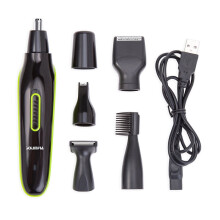 Elektrisk nesehårtrimmer 5-i-1, USB-oppladbart multifunksjonelt pleiesett med kniver i rustfritt stål, presisjonsslipt klipping