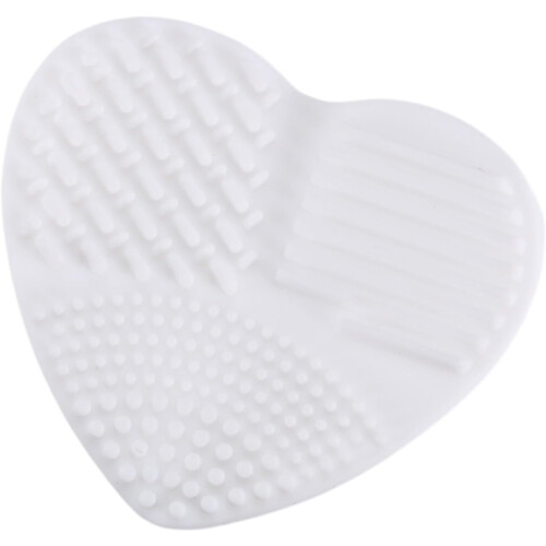 Makeup Brush Cleaner with MultiTextured Silicone Surface, Heart Shape Scrubber for Professional and Home Use 2