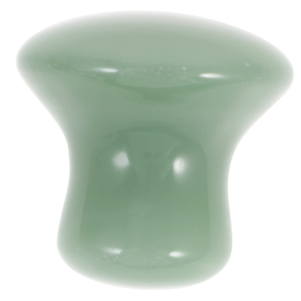 Green Jade Face Massager Mushroom Shape For Neck And Face Circulation Relief Gua Sha Tool