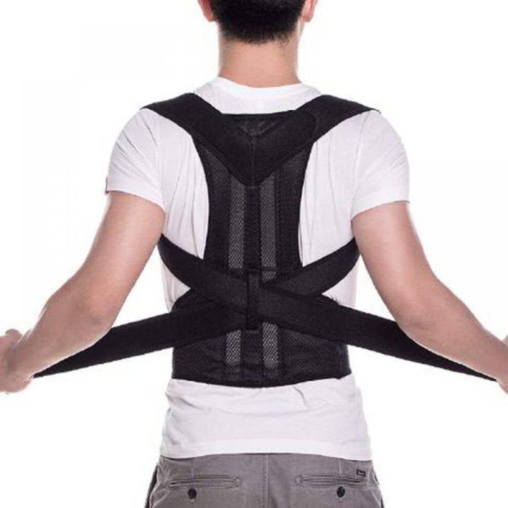 Posture Corrector for Women and Men, Spine Alignment Adjustable Back Support with Lumbar and Shoulder Support, Breathable Mesh Posture Correction