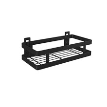 Stainless Steel Spice Organizer, Versatile Wall-Mounted Spice Shelf for Space-efficient Storage (Black)