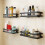 Stainless Steel Spice Organizer, Versatile Wall-Mounted Spice Shelf for Space-efficient Storage (Black) 7