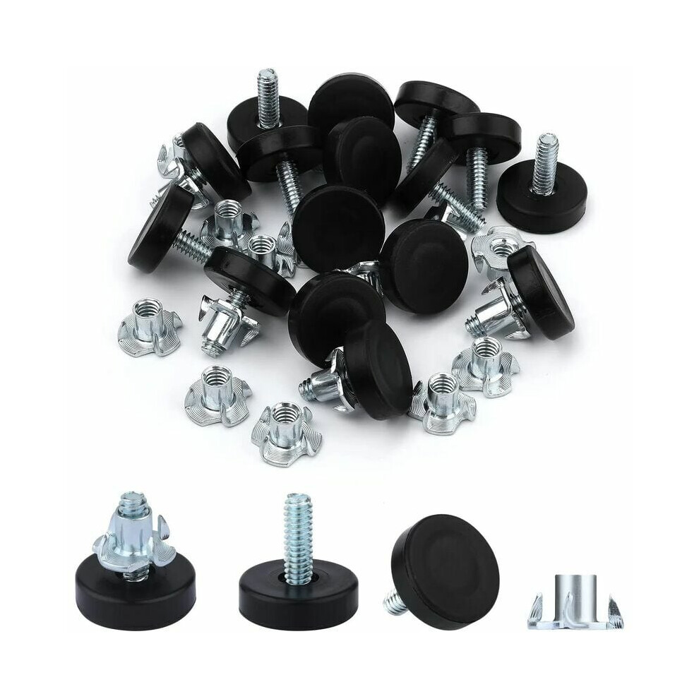 Adjustable Furniture Legs, 24Pcs Threaded Screw Furniture Glide, Galvanized Steel Supports Heavy Weight For Indoor Outdoor Floors, Easy Installation B 9454554061825