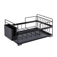 Escorredor de louça multiuso, em aço inoxidável com superfície de secagem rápida, design compacto e armazenamento organizado, cor prata.