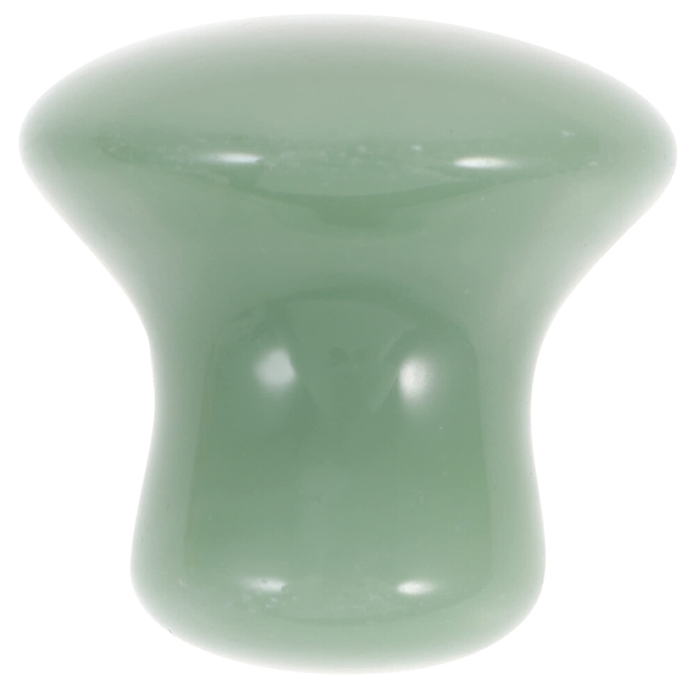 Green Jade Gua Sha Mushroom Massage Tool For Face And Body Circulation Detox Relief