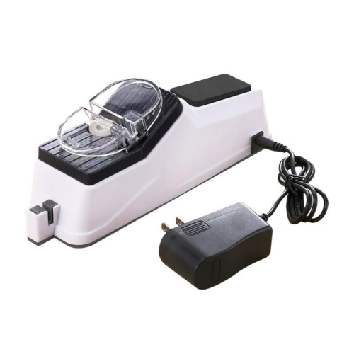Electric Knife Sharpener with DualSided Grinding, Protective Cover, Compact Design, 1PCS