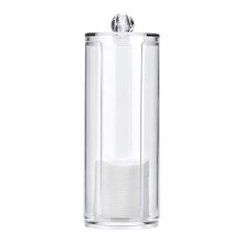 Cotton Pad Dispenser Transparent Round Acrylic Holder For Cotton Pads Storage Case Organizer