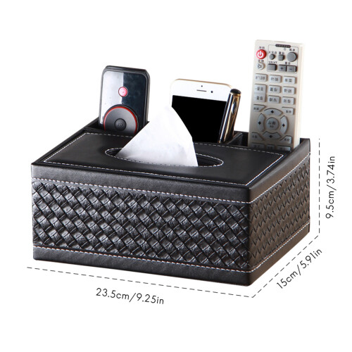 Rechteckige Taschentuchbox aus PU-Leder mit 1