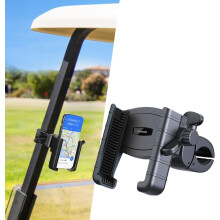 Golf Cart Phone Holder with Secure Lock, 360 Rotating Universal Mount for Large Phones