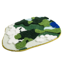 Covoraș de pluș verde cu mușchi, stil de viață elegant, estetic, antiderapant, absorbant, moale, protejează picioarele, decor pentru baie,
