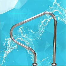 Swimming Pool Handrail 304 Stainless Steel Curved Grip for Inground Pool Stairs Rustproof Finish