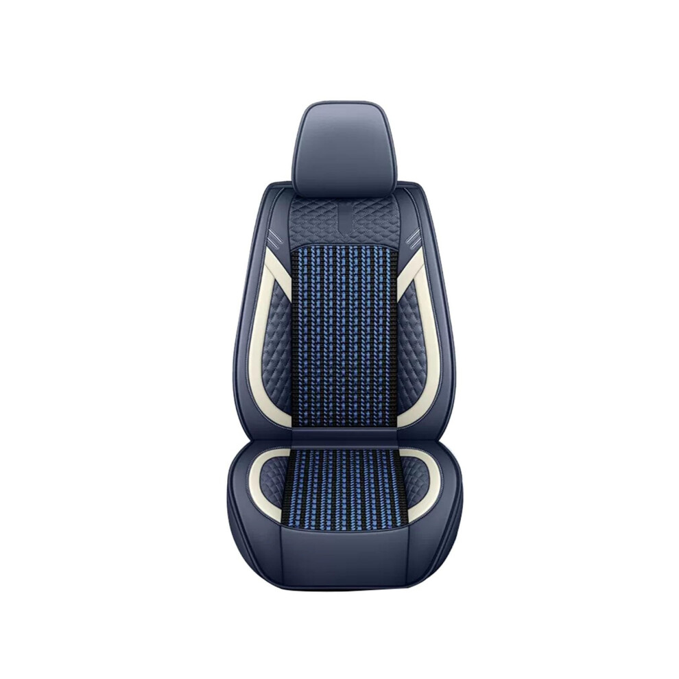 Luxury Car Seat Covers Set, Breathable Leather Cushion For All Seasons, 5Seat Universal Fit, Blue 9001264948542