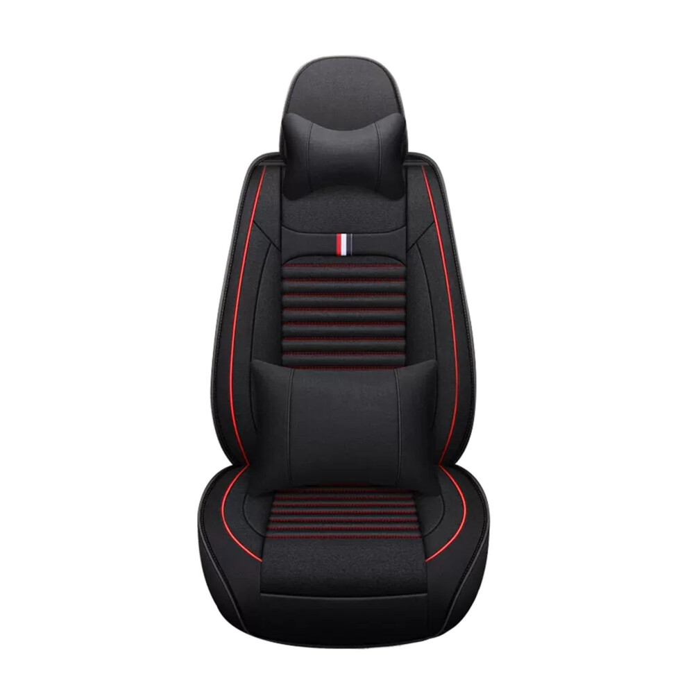 Car Seat Cushion Breathable Cotton Linen Universal Cover Waterproof Wearresistant All Seasons Black 9189345592034