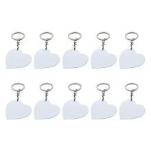 Blank Keychain Lot of 10 Premium Metal-Heart 50 by 50mm