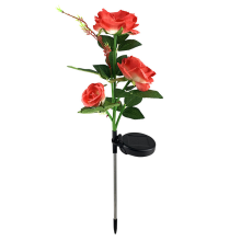 Elegantes luminárias solares de jardim com design realista de rosa, ideais para pátios, decks, casamentos, tendas e jardins. Acendimento