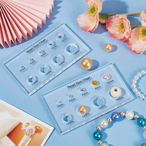 Transparent Acrylic Bead Sizing Gauge with 9 Precise Measurement 2