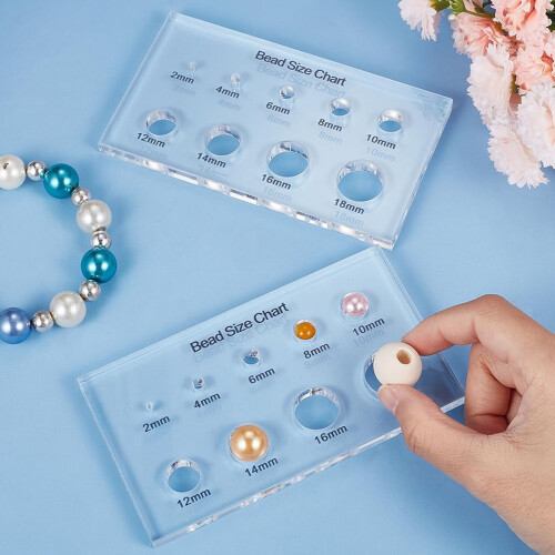 Transparent Acrylic Bead Sizing Gauge with 9 Precise Measurement 1