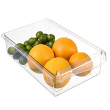 Fridge Pull Out Drawers Bins Clear Plastic Organizer with Handle for Fruits Eggs and Vegetables Storage Containers for Kitchen Freezer
