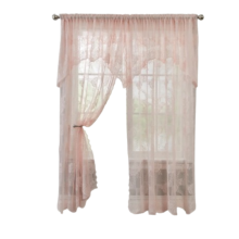 Áttetsző csipkefüggönyök hálószobába és nappaliba, Vintage virágmintás függönyök lágy fényszűrő teljesítménnyel, Elegáns