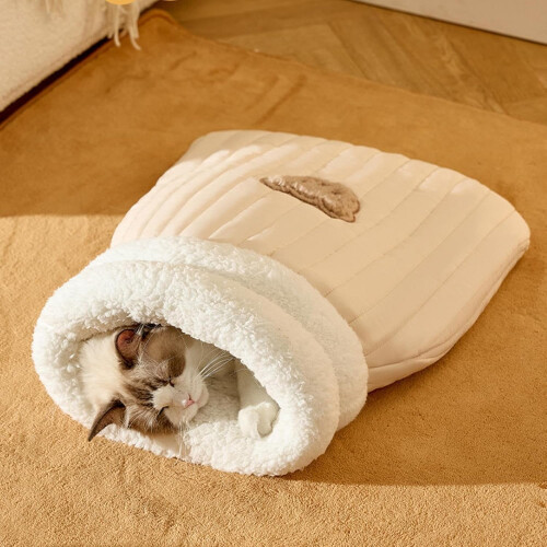 Pet Mat Warming Bag Cat Bed Cave Small Soft Washable Design Sleeping Bag Style Easy Access 1