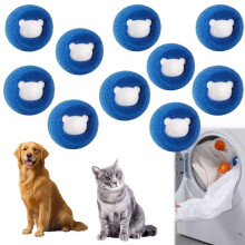 Pet Hair Remover for Washing Machine and Dryer, Reusable Lint Balls Remove Dog Cat Hair Blue 10pcs