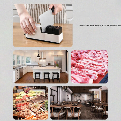 Electric Knife Sharpener with 4Stage Precision Sharpening, Rechargeable Electric Scissor Sharpener 2