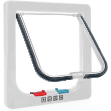 Pet Portal, Four-Way Locking for Inward Outward Opening Closing, High-Strength Glass Fiber Frame 19.7x19cm, Freedom & Convenience for Pets