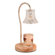 Sicherer und umweltfreundlicher Wachsschmelzer, dimmbare Kerzenwärmerlampe mit Timer, Glasabdeckung, Holzsockel, höhenverstellbar, geeignet für