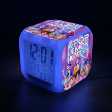(Style-3) KPop demon hunters Alarm Clock 7-Color Changing LED Night Light Alarm Clock
