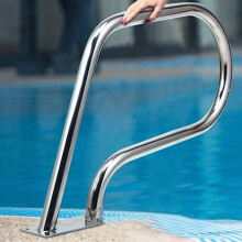 Pool Handrail 304 Stainless Steel Curved Grip Safety Rail for Inground Swimming Pool Entry