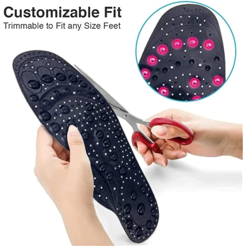 Magnetic Therapy Insoles for Foot Health, Acupressure Massage Insoles with Far Infrared Technology, Orthopedic Insoles Promote Blood Circulation and