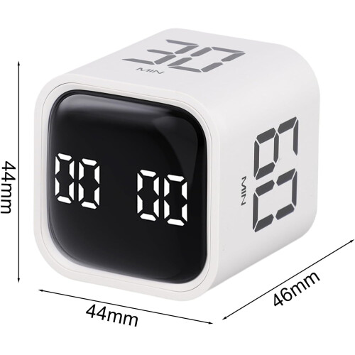 Digital Kitchen Cube Timer with GravitySensing Flip Control, Rechargeable Silent Countdown, Adjustable Volume, Black 1