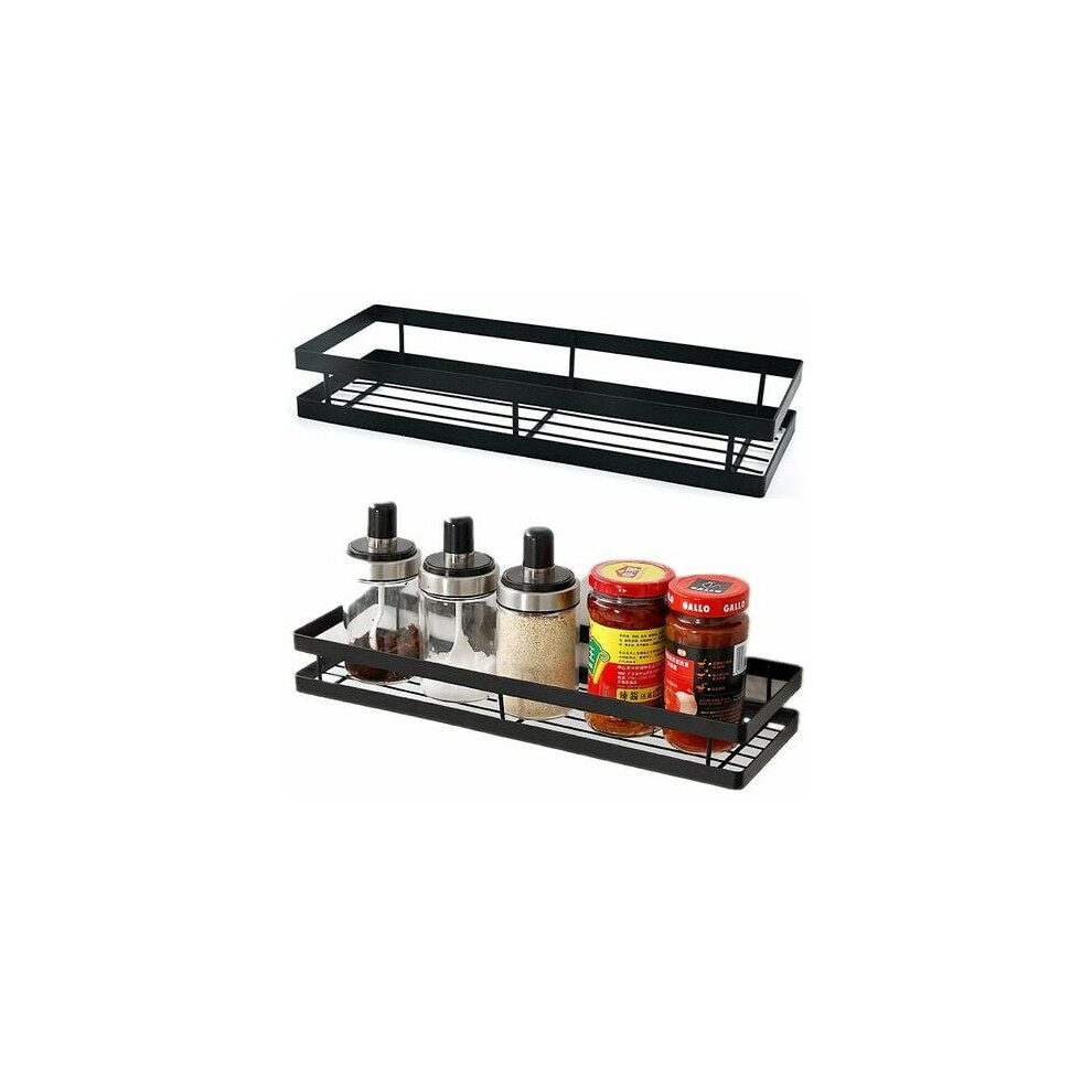 Floating Shelves Storage Shelf For Kitchen, Spice Rack Storage Shelf With Adhesive Or Screw Mount, Multi-Functional Wall Rack For Bathroom Cabinet Pan 9554910039830