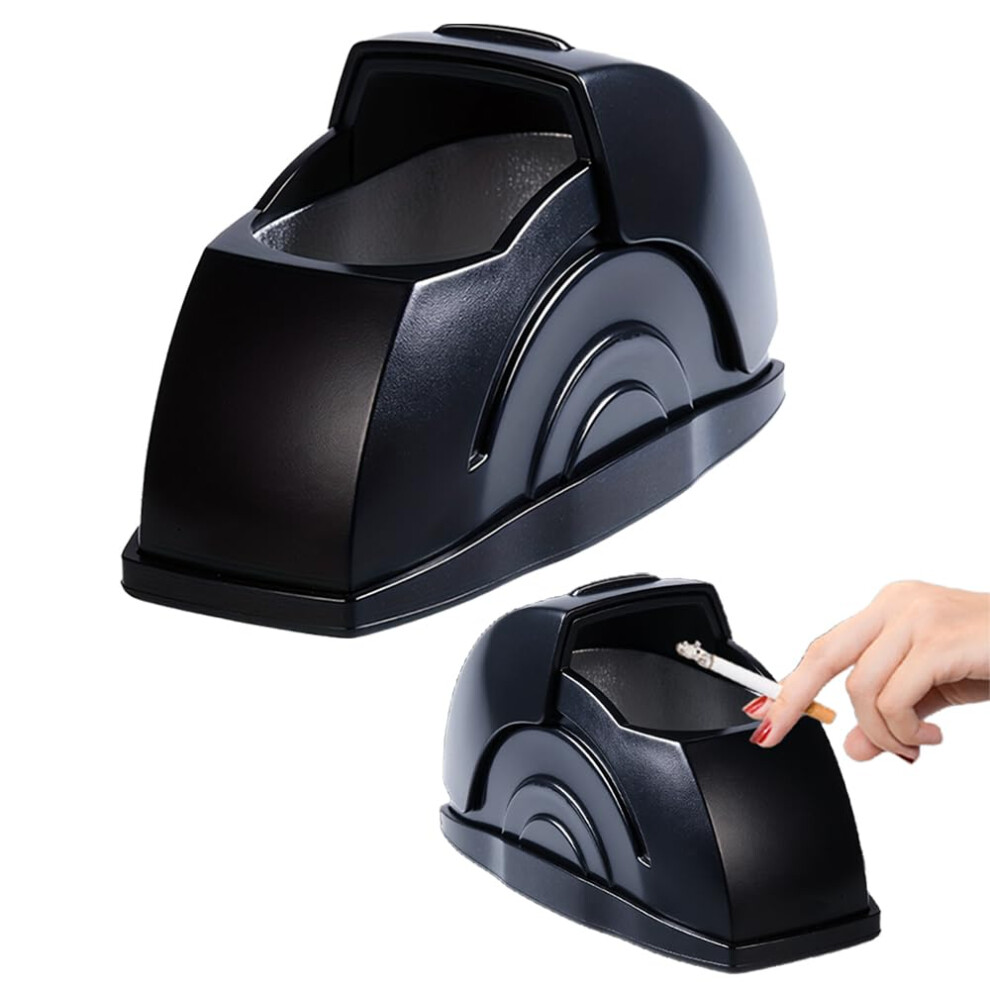 Car Ashtray With Lid, Smokeless Portable Vehicle Cigarette Ashtray For Car Truck Suv Black 9119770713995
