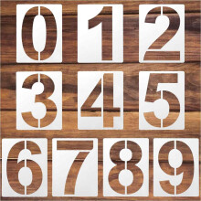 10 Pcs Number Templates, Reusable Plastic Uppercase Number Stencils Alphabet Stencils Punctuation Marks for Craft Painting DIY Art on Wood,Wall,Stones