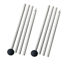 Adjustable Length Outdoor Awning Poles 2Pcs Folding Beach Tent Canopy Rods for Camping Hiking Durable Aluminum 3m