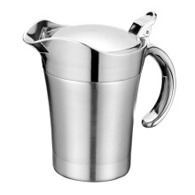 Stainless Steel Gravy Boat DoubleWalled Heat Retention Hinged Lid Sauce Jug 450ML 750ML