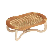 Rattan Cat Bed Raised Cooling Chair Kitten Furniture Scratch Resistant Sleeping Pad Woven Pet Lounge Basket For Cats