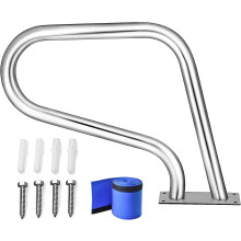 Pool Handrail 304 Stainless Steel with Quick Mount Base, Ergonomic Curved Grip for Inground Swimming Pool