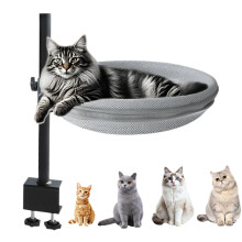 Cat Bed for Desk 360Degree Rotating Kitten Cave, Removable Desk Bed for Car, Closet, Balcony, RV, Indoor Apartment