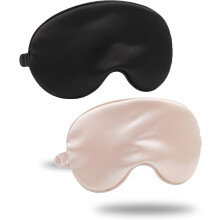 Schlafmaske aus Seidensatin mit verstellbarem Riemen, 3D-Kontur für druckfreies Arbeiten an den Augen, atmungsaktives Material und Memory-Schaum,