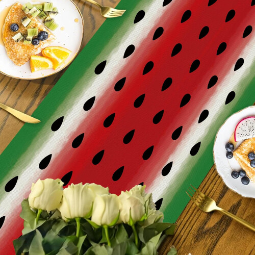 Summer Table Runner Watermelon 13x90 Charming Durable Polyester for Dining Table Parties 2