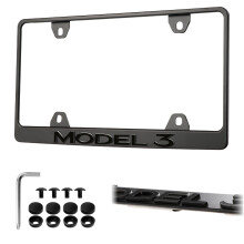 License Plate Frame Stealth Black UV Resistant Rust Proof Steel Holder for Tesla Model 3 20172025