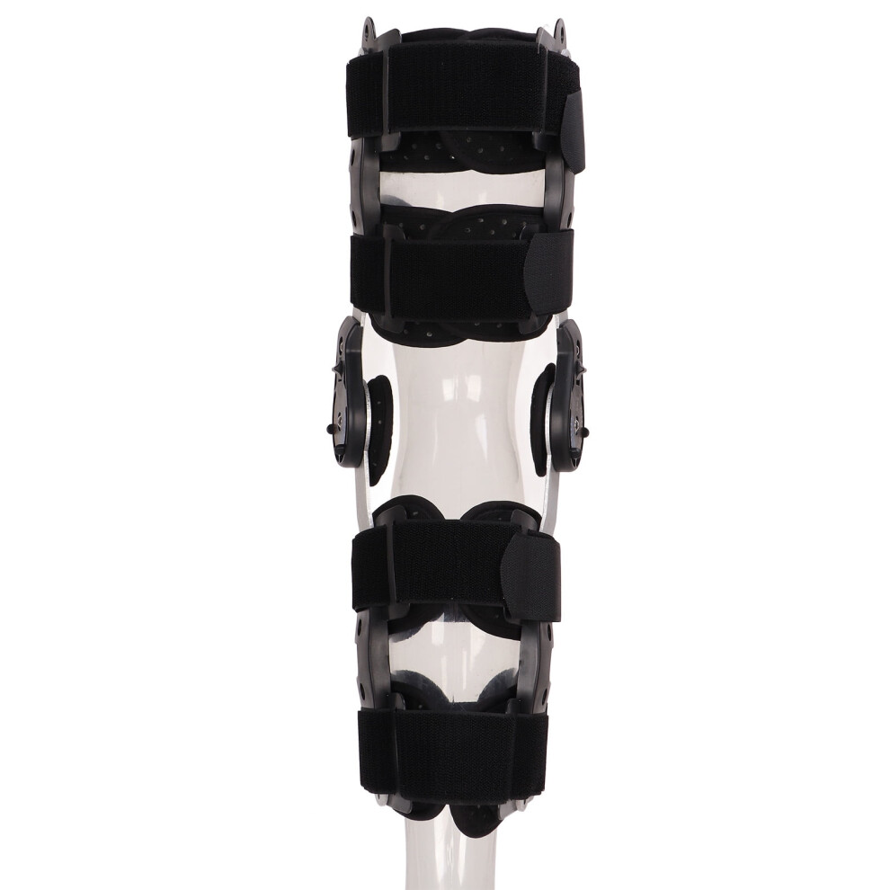 Hinged Knee Braces for ACL MCL PCL Support, Adjustable Knee Immobilizer with Controlled ROM and Button Locking Mechanism, Open Patella Design for