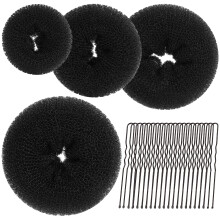 Hair Bun Maker Set with Bobby Pins, Multiple Size Hair Donut for Quick SalonQuality Styling